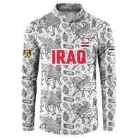 Iraq Ancient Mesopotamian Lamassu Button Sweatshirt with Mythical Motif Design - Wonder Print Shop