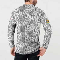 Iraq Ancient Mesopotamian Lamassu Button Sweatshirt with Mythical Motif Design - Wonder Print Shop