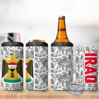 Iraq Ancient Mesopotamian Lamassu 4 in 1 Can Cooler Tumbler with Mythical Motif Design - Wonder Print Shop