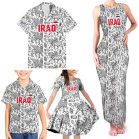 Iraq Ancient Mesopotamian Lamassu Family Matching Tank Maxi Dress and Hawaiian Shirt with Mythical Motif Design - Wonder Print Shop