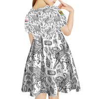 Iraq Ancient Mesopotamian Lamassu Kid Short Sleeve Dress with Mythical Motif Design - Wonder Print Shop