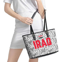 Iraq Ancient Mesopotamian Lamassu Leather Tote Bag with Mythical Motif Design - Wonder Print Shop