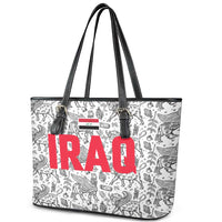Iraq Ancient Mesopotamian Lamassu Leather Tote Bag with Mythical Motif Design - Wonder Print Shop