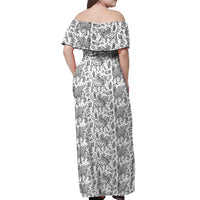 Iraq Ancient Mesopotamian Lamassu Off Shoulder Maxi Dress with Mythical Motif Design - Wonder Print Shop