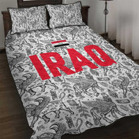 Iraq Ancient Mesopotamian Lamassu Quilt Bed Set with Mythical Motif Design - Wonder Print Shop