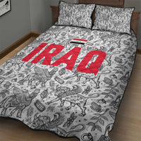 Iraq Ancient Mesopotamian Lamassu Quilt Bed Set with Mythical Motif Design - Wonder Print Shop