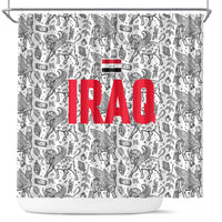Iraq Ancient Mesopotamian Lamassu Shower Curtain with Mythical Motif Design - Wonder Print Shop