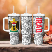 Iraq Ancient Mesopotamian Lamassu Tumbler With Handle with Mythical Motif Design - Wonder Print Shop