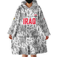 Iraq Ancient Mesopotamian Lamassu Wearable Blanket Hoodie with Mythical Motif Design - Wonder Print Shop