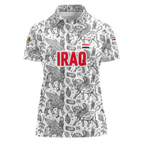 Iraq Ancient Mesopotamian Lamassu Women Polo Shirt with Mythical Motif Design - Wonder Print Shop