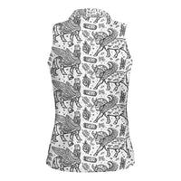 Iraq Ancient Mesopotamian Lamassu Women Sleeveless Polo Shirt with Mythical Motif Design - Wonder Print Shop