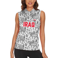 Iraq Ancient Mesopotamian Lamassu Women Sleeveless Polo Shirt with Mythical Motif Design - Wonder Print Shop