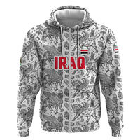 Iraq Ancient Mesopotamian Lamassu Zip Hoodie with Mythical Motif Design - Wonder Print Shop