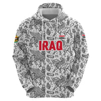 Iraq Ancient Mesopotamian Lamassu Zip Hoodie with Mythical Motif Design - Wonder Print Shop