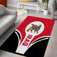 Iraq Area Rug with Lamassu Mythical Creature and National Map Design - Wonder Print Shop