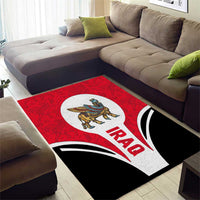 Iraq Area Rug with Lamassu Mythical Creature and National Map Design - Wonder Print Shop