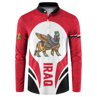 Iraq Button Sweatshirt with Lamassu Mythical Creature and National Map Design - Wonder Print Shop