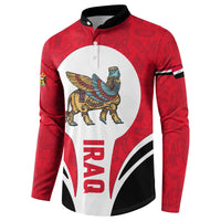 Iraq Button Sweatshirt with Lamassu Mythical Creature and National Map Design - Wonder Print Shop