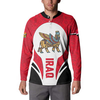Iraq Button Sweatshirt with Lamassu Mythical Creature and National Map Design - Wonder Print Shop