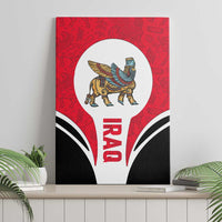 Iraq Canvas Wall Art with Lamassu Mythical Creature and National Map Design - Wonder Print Shop