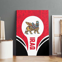 Iraq Canvas Wall Art with Lamassu Mythical Creature and National Map Design - Wonder Print Shop