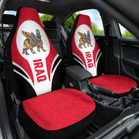 Iraq Car Seat Cover with Lamassu Mythical Creature and National Map Design - Wonder Print Shop