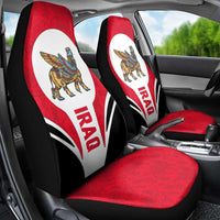 Iraq Car Seat Cover with Lamassu Mythical Creature and National Map Design - Wonder Print Shop