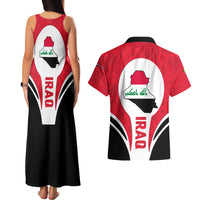 Iraq Couples Matching Tank Maxi Dress and Hawaiian Shirt with Lamassu Mythical Creature and National Map Design - Wonder Print Shop