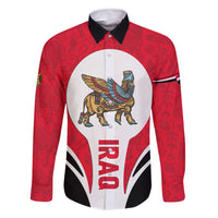 Iraq Family Matching Long Sleeve Bodycon Dress and Hawaiian Shirt with Lamassu Mythical Creature and National Map Design - Wonder Print Shop