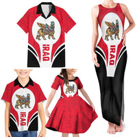 Iraq Family Matching Tank Maxi Dress and Hawaiian Shirt with Lamassu Mythical Creature and National Map Design - Wonder Print Shop