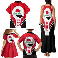 Iraq Family Matching Tank Maxi Dress and Hawaiian Shirt with Lamassu Mythical Creature and National Map Design - Wonder Print Shop