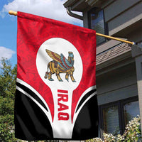 Iraq Garden Flag with Lamassu Mythical Creature and National Map Design - Wonder Print Shop
