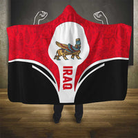 Iraq Hooded Blanket with Lamassu Mythical Creature and National Map Design - Wonder Print Shop