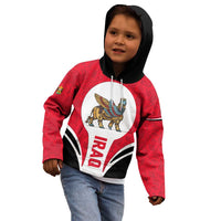 Iraq Kid Hoodie with Lamassu Mythical Creature and National Map Design - Wonder Print Shop