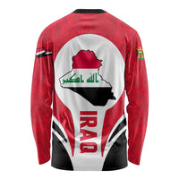 Iraq Long Sleeve Shirt with Lamassu Mythical Creature and National Map Design - Wonder Print Shop