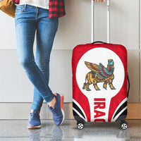 Iraq Luggage Cover with Lamassu Mythical Creature and National Map Design - Wonder Print Shop