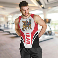 Iraq Men Tank Top with Lamassu Mythical Creature and National Map Design - Wonder Print Shop