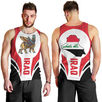 Iraq Men Tank Top with Lamassu Mythical Creature and National Map Design - Wonder Print Shop