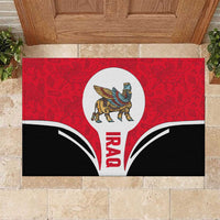 Iraq Rubber Doormat with Lamassu Mythical Creature and National Map Design - Wonder Print Shop