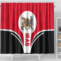 Iraq Shower Curtain with Lamassu Mythical Creature and National Map Design - Wonder Print Shop