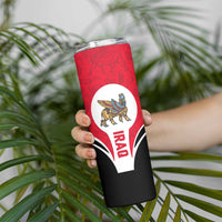 Iraq Skinny Tumbler with Lamassu Mythical Creature and National Map Design - Wonder Print Shop