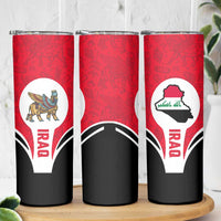 Iraq Skinny Tumbler with Lamassu Mythical Creature and National Map Design - Wonder Print Shop