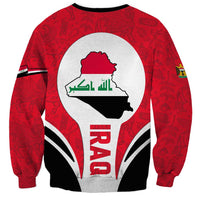 Iraq Sweatshirt with Lamassu Mythical Creature and National Map Design - Wonder Print Shop