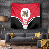 Iraq Tapestry with Lamassu Mythical Creature and National Map Design - Wonder Print Shop