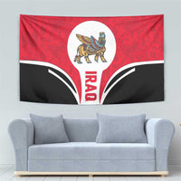 Iraq Tapestry with Lamassu Mythical Creature and National Map Design - Wonder Print Shop
