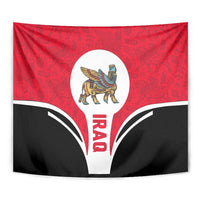 Iraq Tapestry with Lamassu Mythical Creature and National Map Design - Wonder Print Shop