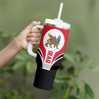 Iraq Tumbler With Handle with Lamassu Mythical Creature and National Map Design - Wonder Print Shop