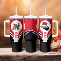 Iraq Tumbler With Handle with Lamassu Mythical Creature and National Map Design - Wonder Print Shop