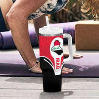 Iraq Tumbler With Handle with Lamassu Mythical Creature and National Map Design - Wonder Print Shop