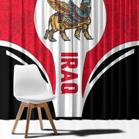 Iraq Window Curtain with Lamassu Mythical Creature and National Map Design - Wonder Print Shop